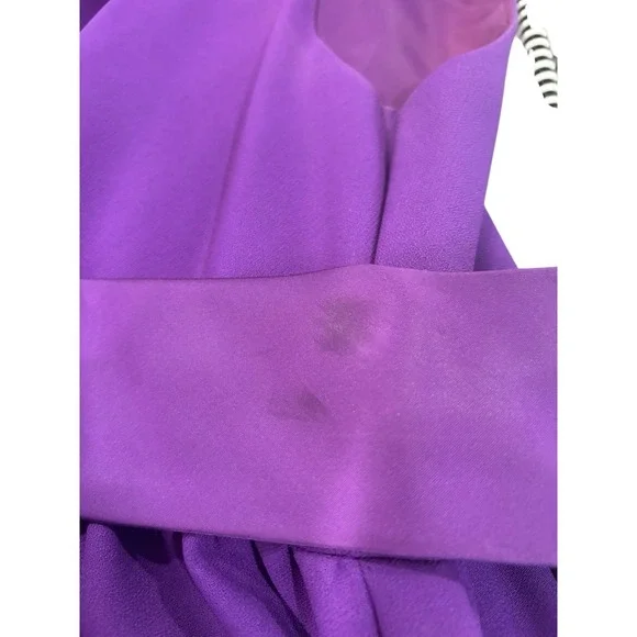 Vtg 70s Purple Ruffle Maxi Dress High Slit Hot Shorts Disco Formal 30" W Event - Picture 8 of 10